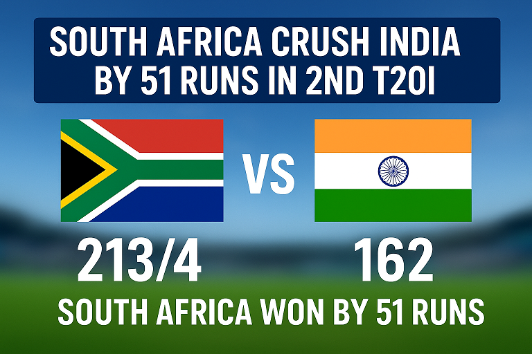 South Africa Beat India by 51 Runs in High-Scoring 2nd T20I | Full Match Report