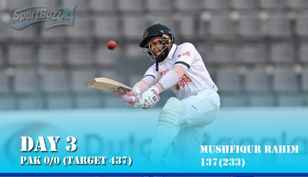 Mushfiqur Rahim's Masterful Ton Sets Up Bangladesh Declaration as Tigers Eye Victory on Day 3