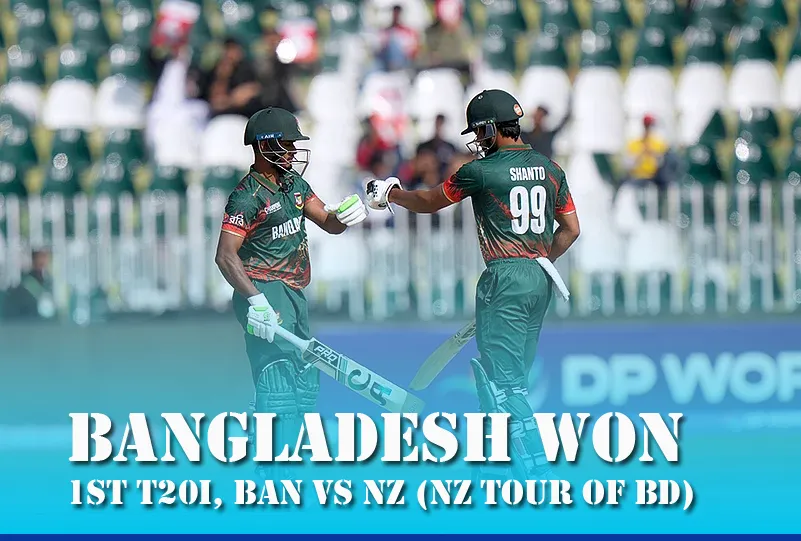 Towhid Hridoy's Explosive 51 Fires Bangladesh to Stunning 6-Wicket Win Over New Zealand in 1st T20I at Chattogram*