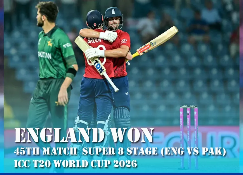Pakistan vs England T20 World Cup 2026: Harry Brook’s Century Seals 2-Wicket Win