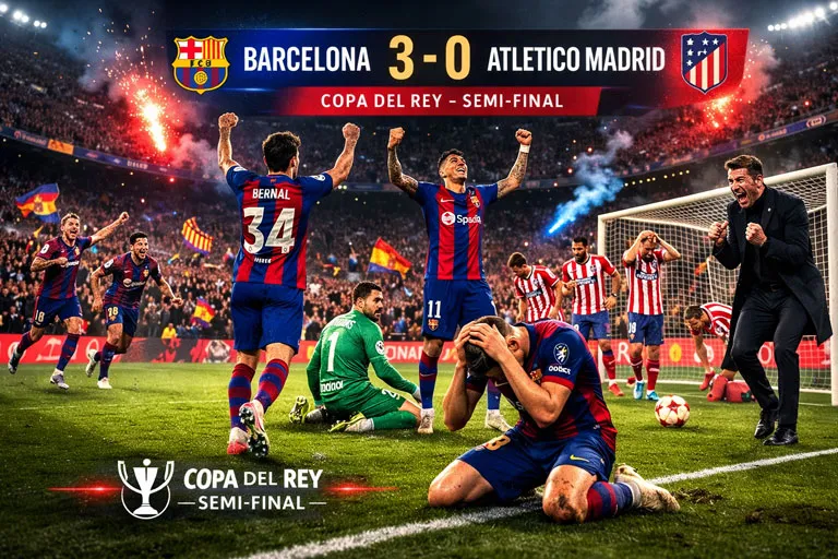 FC Barcelona 3-0 Atlético Madrid: Brave Comeback Falls Short in Copa del Rey Semi-Final