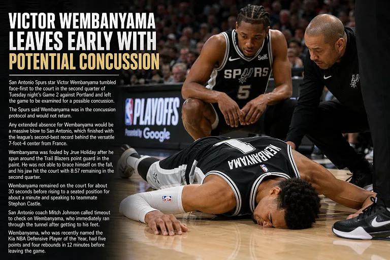 Wembanyama Down: Spurs Hold Their Breath as Star Exits with Concussion Scare