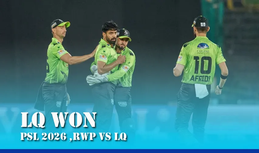Lahore Qalandars Cruise to 32-Run Victory Over Rawalpindi in PSL 2026 at Karachi
